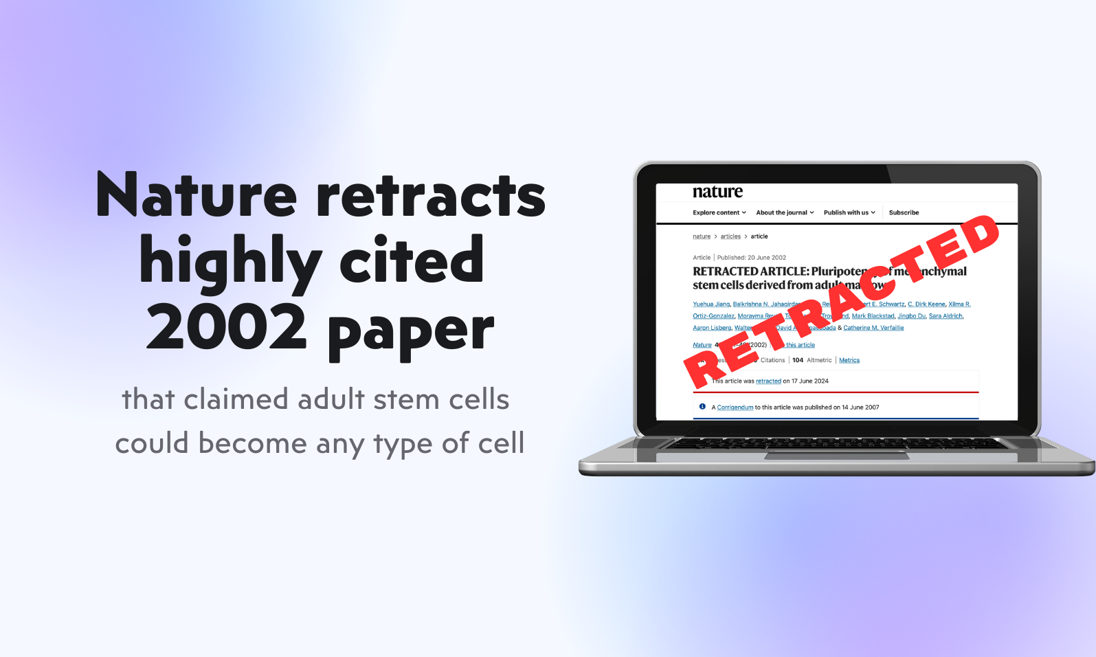 Nature retracts highly cited 2002 paper