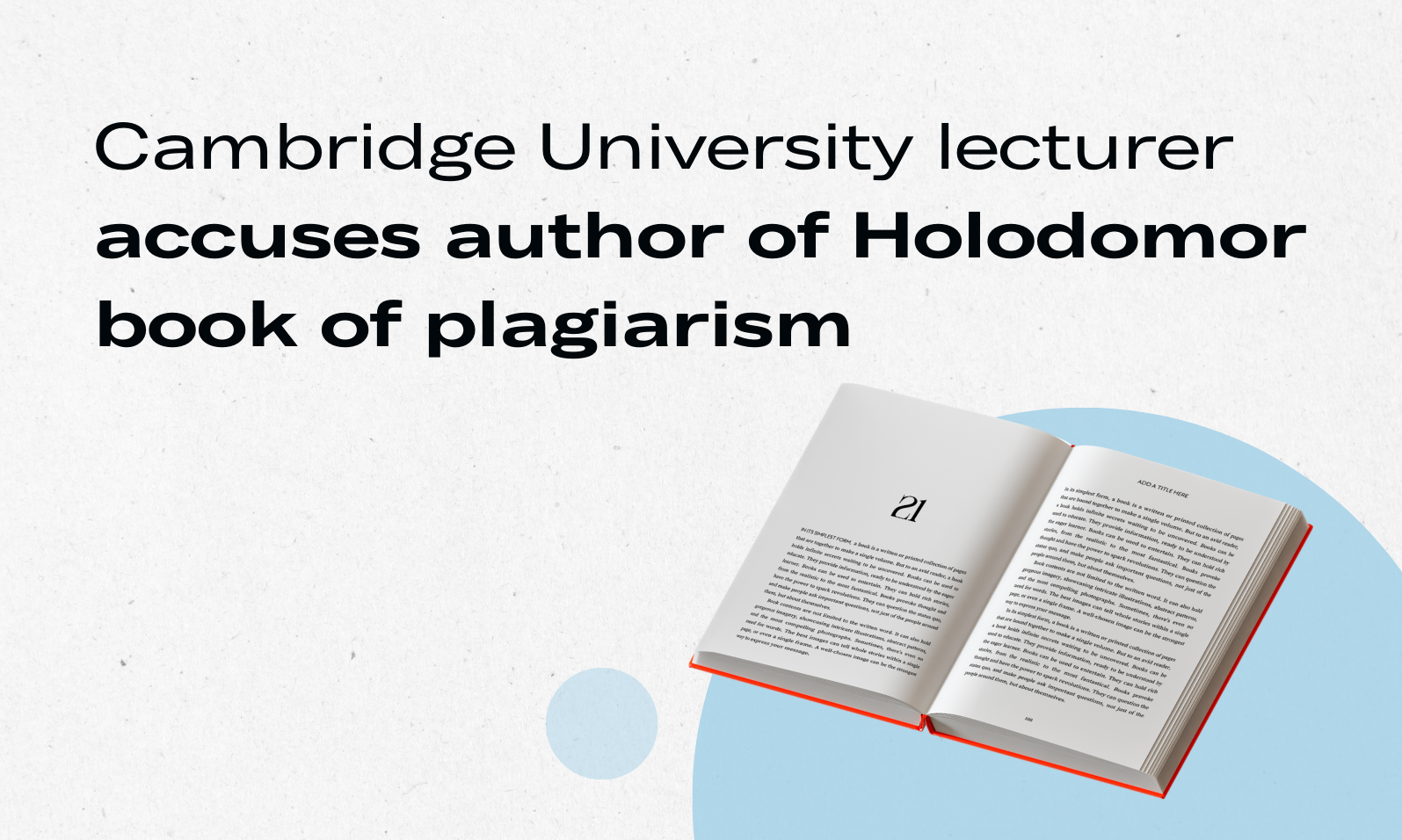 Author of a book about the Holodomor accused of plagiarism