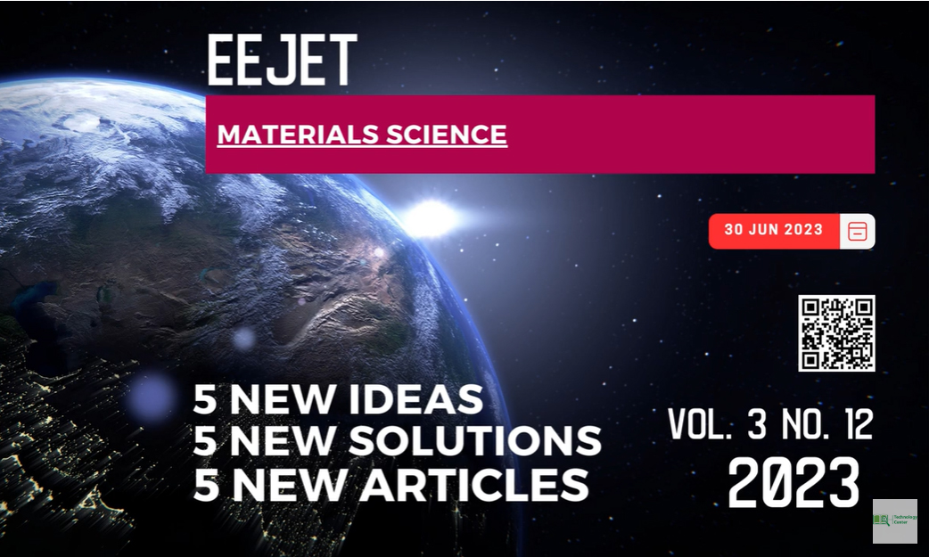 EEJET | Vol. 3 No. 12 (123) (2023) | Materials Science