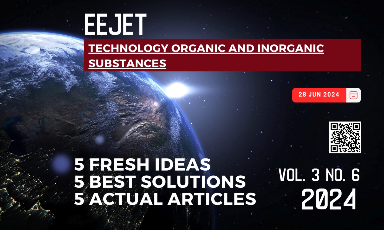 EEJET | Vol. 3 No. 6 (129) (2024) | Technology organic and inorganic substances
